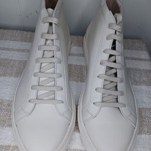 SUITSUPPLY men's high top solid white leather sneakers -  EU 47 / US 9.5-10